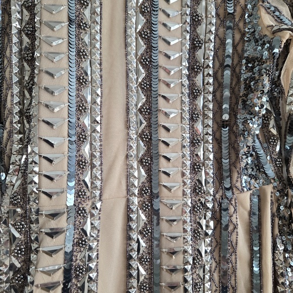 ASOS DESIGN Embellished Mini Dress with Tie Detail - Picture 2 of 9